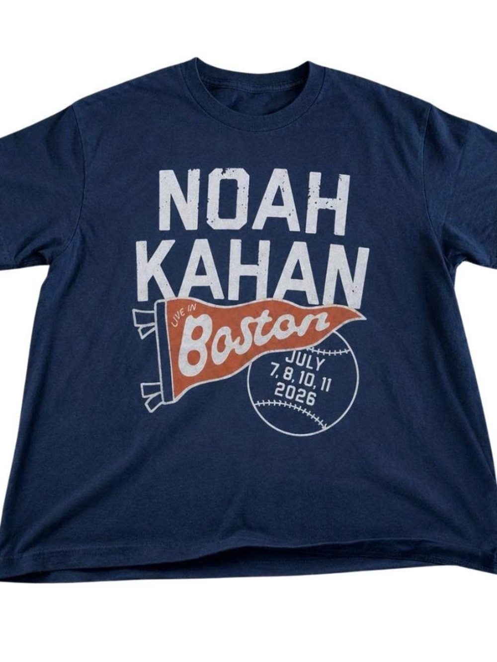 Retro Music Tour Inspired Graphic Tee Navy Shirt